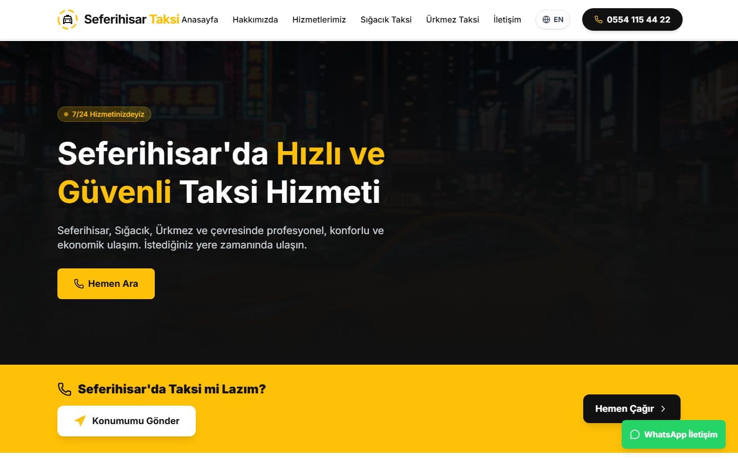 Seferihisar Taksi masaüstü görünümü