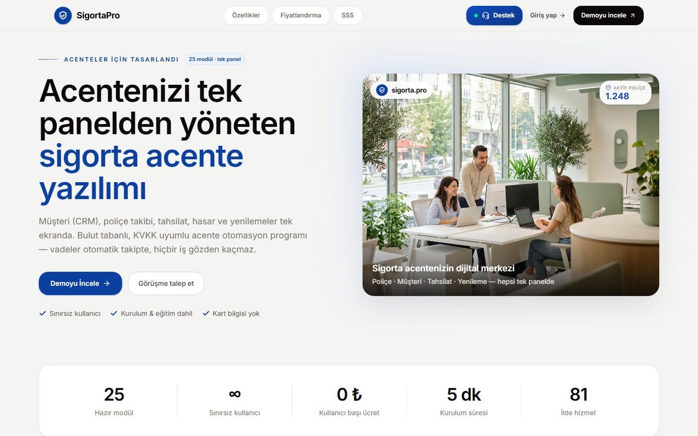 Sigorta.pro — Yazılım • Acente Yönetim Sistemi