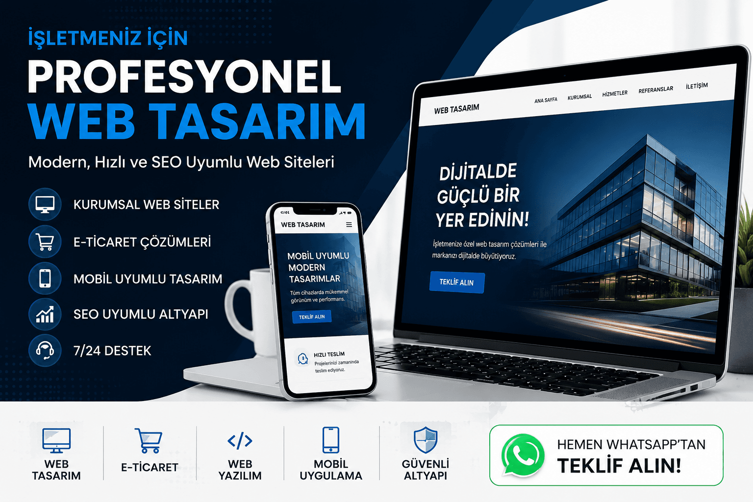 Profesyonel web tasarım reklam banner görseli